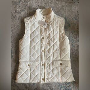 Tory Burch Cream Quilted Vest. New!